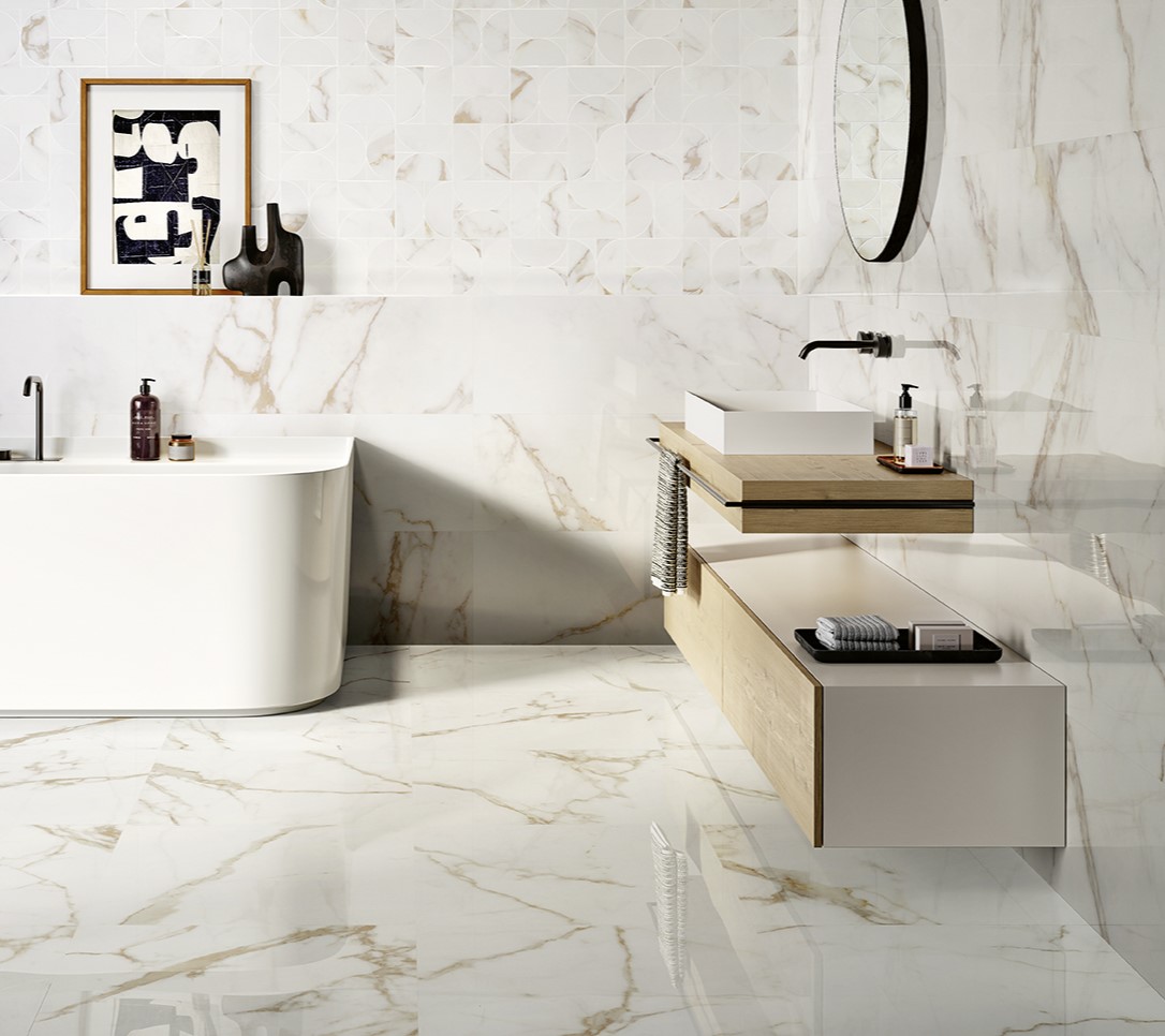 casa de banho pavimento e revestimento love calacatta gold
